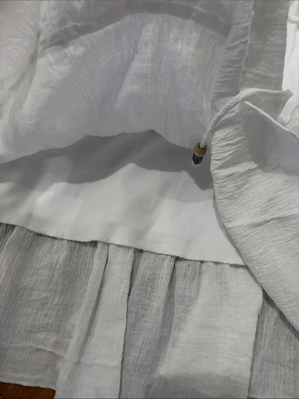 Women’s White Tiered A-Line Skirt - Picture 3 of 4